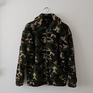 Forever 21 Green and Black Sherpa Jacket